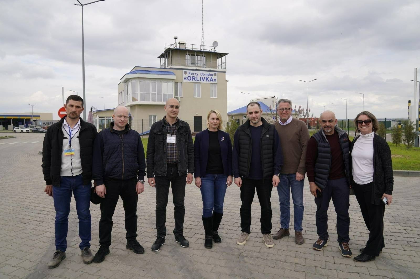 Archive photo of an international visit to Orlivka on 26 April 2023. It does not depict the current attack or reopening.